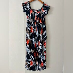 Patrons of Peace bohemian bird of paradise jumpsuit romper cropped off shoulder